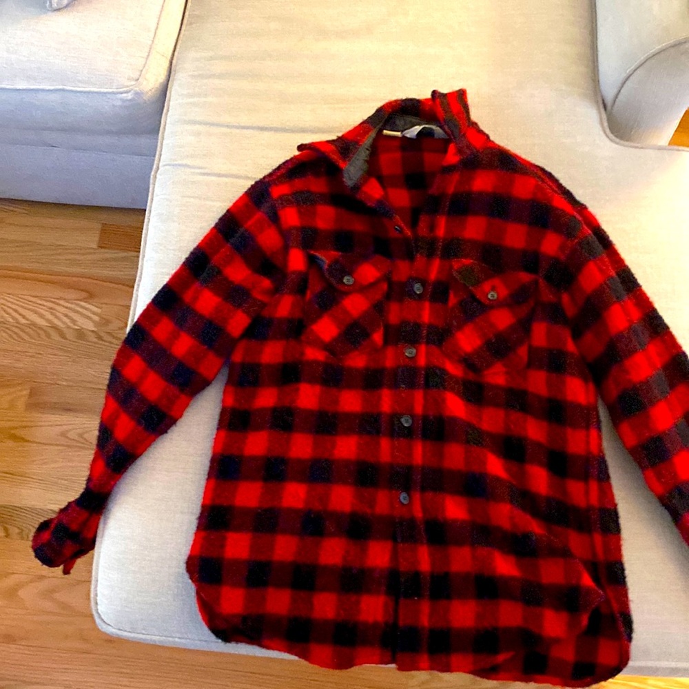 Vintage worn wool hunting flannel